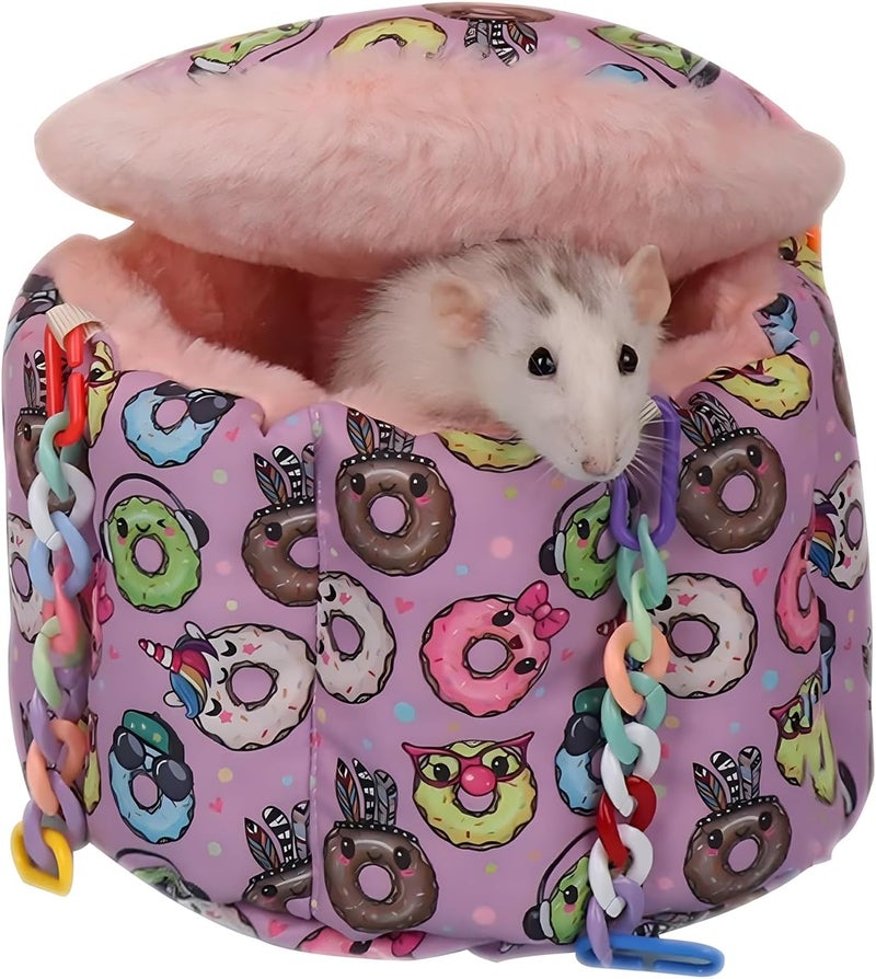 Jevnd Rat Hanging Bed, Sugar Glider Cage Accessories, Guinea Pig Warm Sleeping Nest Bed, Small Animals Cage Hammock for Squirrel, Hamster, Parrot - Image 1